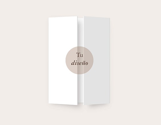 Invitación de boda tríptico en ventana de 19 × 14 cm, cerrada Invitación de boda tríptico en ventana cerrada, con dos solapas laterales