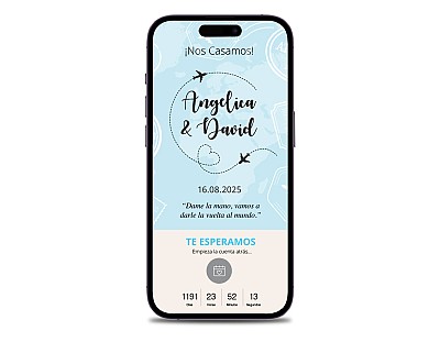 Invitaci&oacute;n de boda digital "ARRIBAL"
