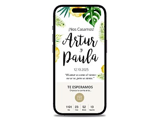 Invitación de boda digital "BATAM"