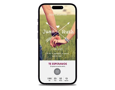 Invitaci&oacute;n de boda digital "JUNTOS"