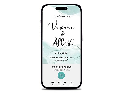 Invitaci&oacute;n de boda digital "TURQUESA"