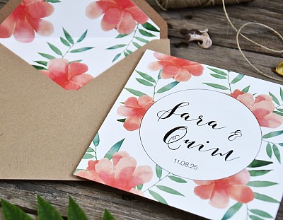 Invitación de boda "FLORES DE BEGONIA"