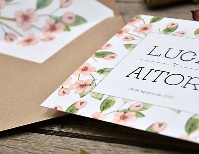 Invitaci&oacute;n de boda &ldquo;FLORES DE CEREZO&rdquo;