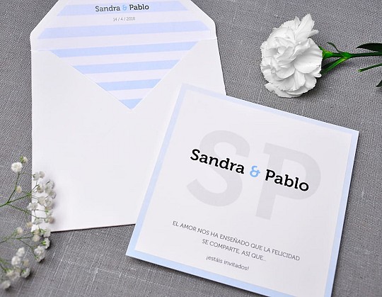 invitacion boda minimal nuestra historia 01 azul - Weddingstudio invitacion-boda-minimal-nuestra-historia-01