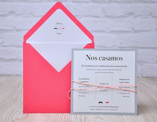 invitacion boda moderna me vuelves crazy 14 dorso con sobre - Weddingstudio invitacion-boda-moderna-me-vuelves-crazy-14