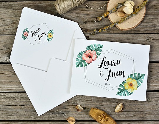 invitacion boda tropical singapur 09 con sobre blanco dportada - Weddingstudio invitacion-boda-tropical-singapur-09