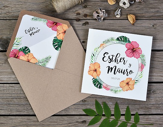 invitacion boda tropical tanah lot 12 flores tropicales - Weddingstudio invitacion-boda-tropical-tanah-lot-12