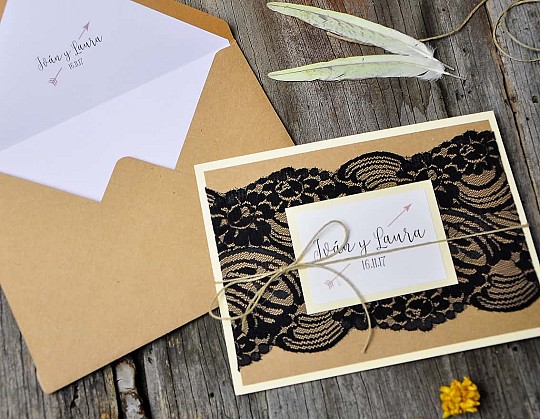 invitacion boda vintage fall in love 11 con sobre kraft portada - Weddingstudio invitacion-boda-vintage-fall-in-love-11