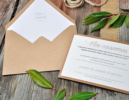 invitacion boda vintage nobody like tu 03 dorso con sobre kraft - Weddingstudio invitacion-boda-vintage-nobody-like-tu-03