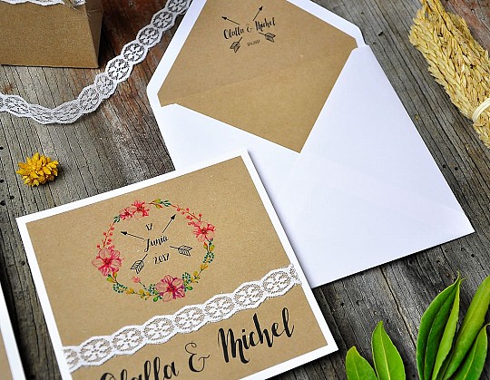 invitacion boda vintage nuestra wedding cool 09 portada con sobre blanco - Weddingstudio invitacion-boda-vintage-nuestra-wedding-cool-09