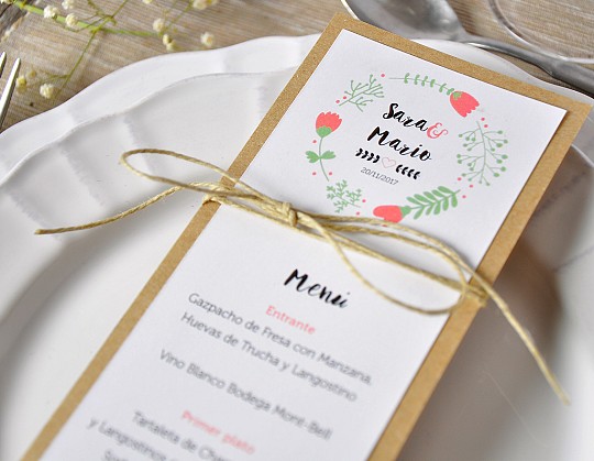 minuta menu boda muack 06 con corona de flores - Weddingstudio minuta-menu-boda-muack-06