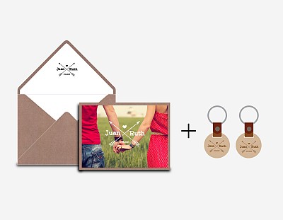 Pack 50/u invitaciones de boda + 2 llaveros personalizados FIRANUVIS WTC BARCELONA 2025