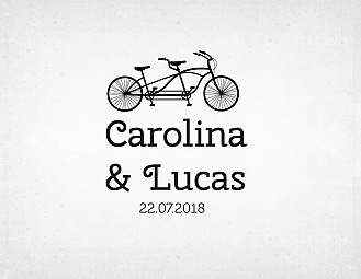 Sello boda "LLEVA, LL&Eacute;VAME EN TU BICICLETA"